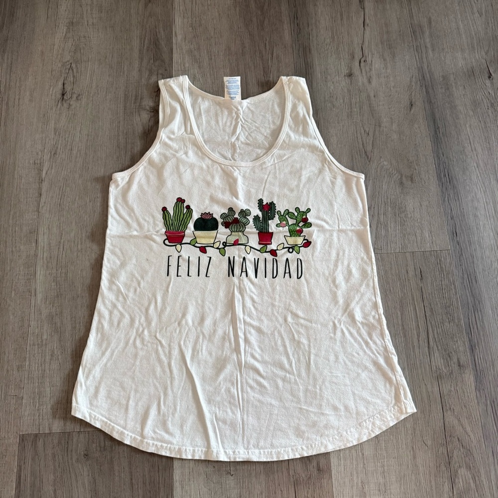❤️ Feliz Navidad Cactus Christmas Tank Top